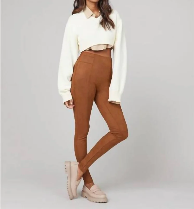 Faux Suede Leggings In Camel Cozy Women's Winter