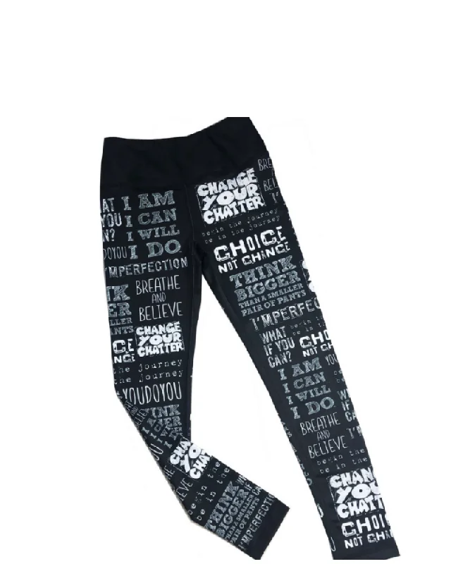 Quote Collage - Leggings - Black Refined Women's 