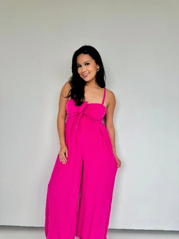 ava jumpsuit set- fuchsia Sporty Women's Athleisure 