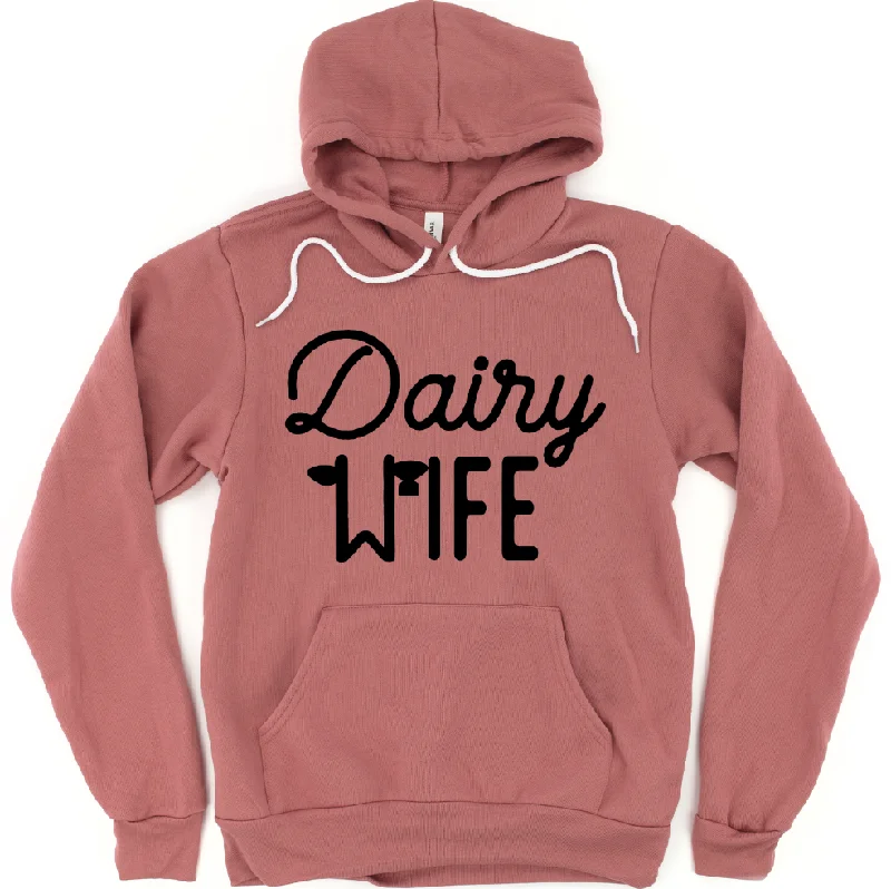 Dairy Wife Eartag Hoodie (S-3XL) Unisex - Multiple Colors! Sporty Women's Athleisure 