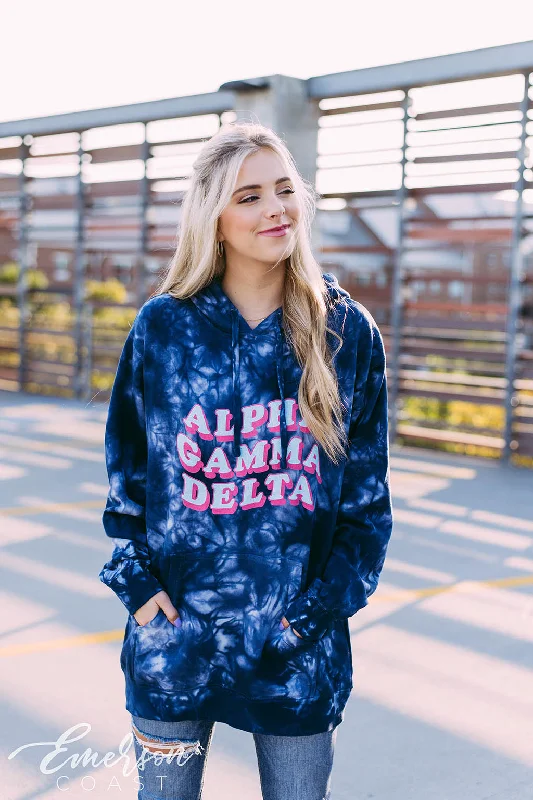 Alpha Gamma Delta Tie Dye PR Hoodie Athletic Women's 