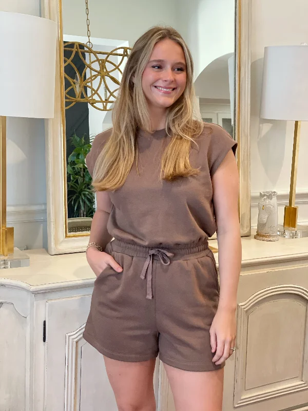 Keep It Comfy Romper - Mocha Relaxed Women's Beachy