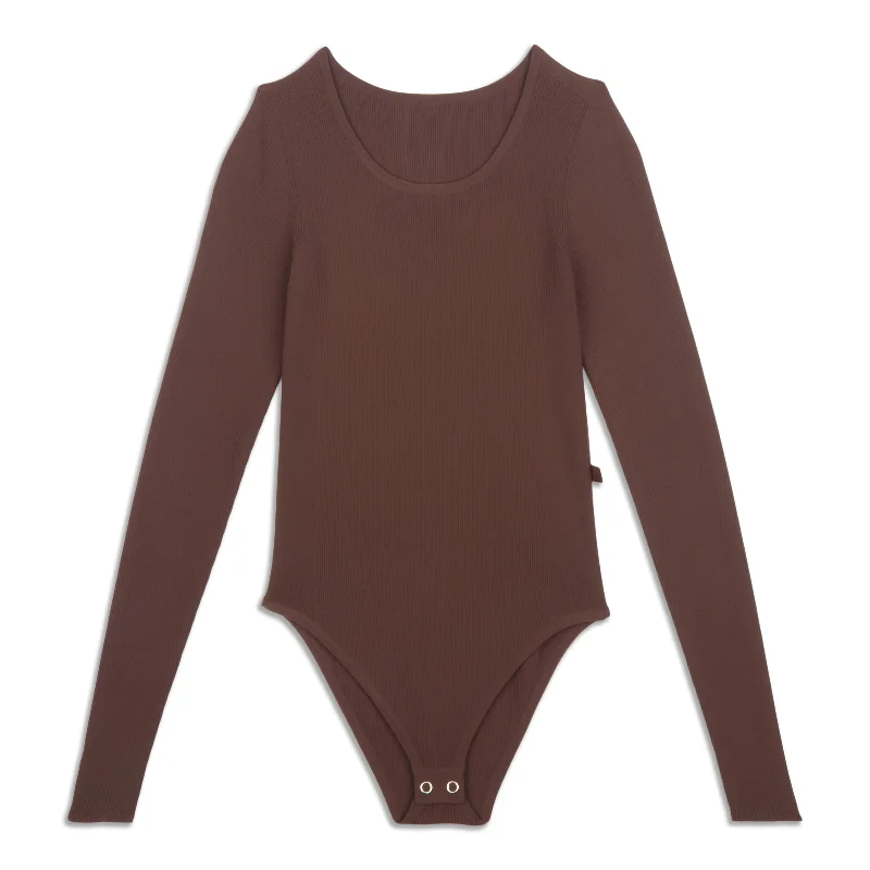 Tight-Fit Long-Sleeve Knit Bodysuit - Resale