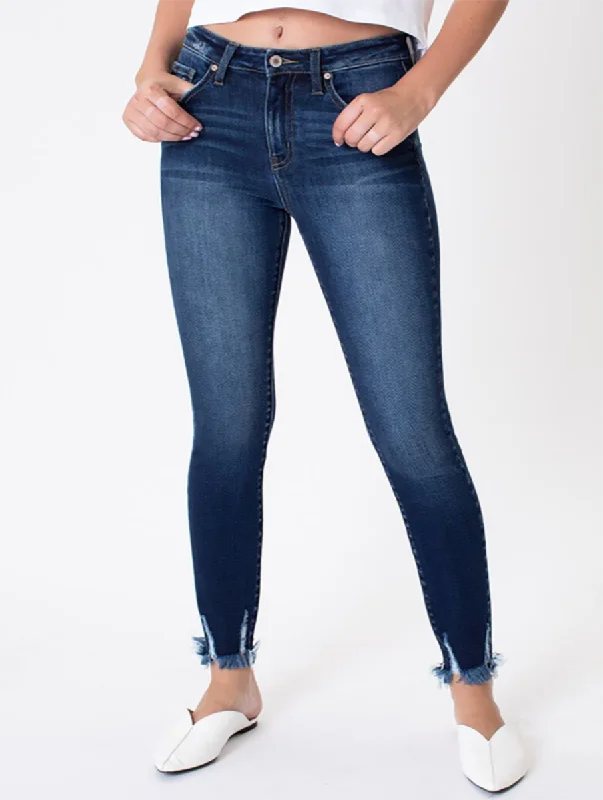 Aubree High Rise Frayed Hem Ankle Skinny By KanCan performance