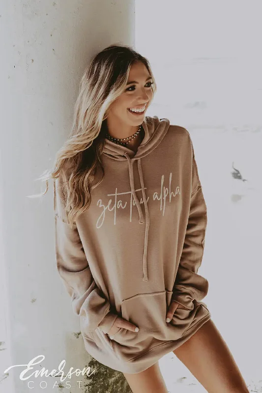 Zeta Tau Alpha Script Hoodie Business