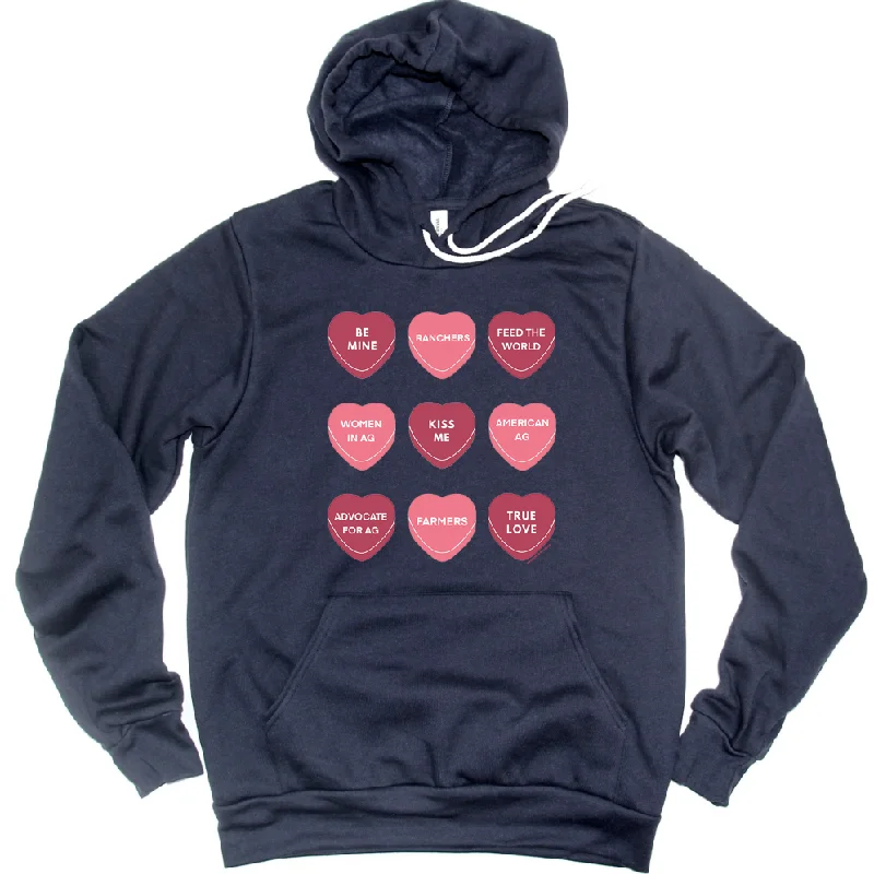 Agriculture Candy Hearts Hoodie (S-3XL) Unisex - Multiple Colors! Practical Women's Multi - 