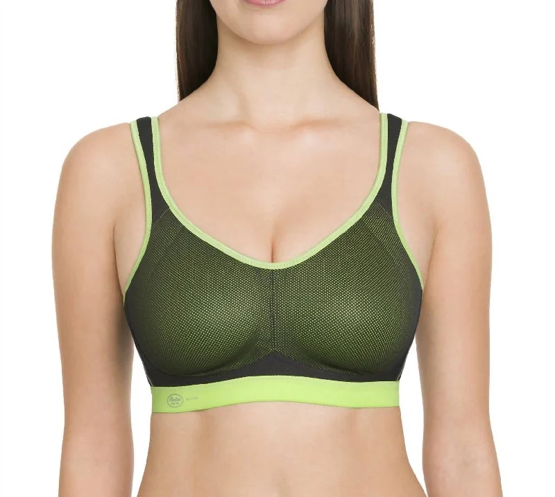 Women's Air Control Sports Bra In Green-Anthracite Street