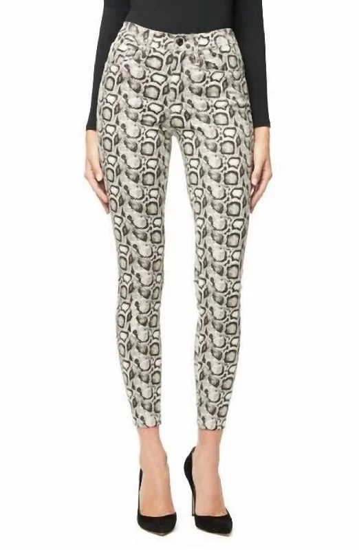 Good Waist Snake Print High Rise Skinny Jeans In Multicolor Street
