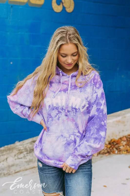 Phi Mu PR Lavender Crystal Wash Hoodie Scandinavian