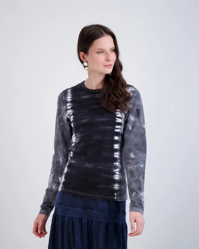Spades Denim Wash Colorblock T-Shirt Casual Women's Loose - fitting