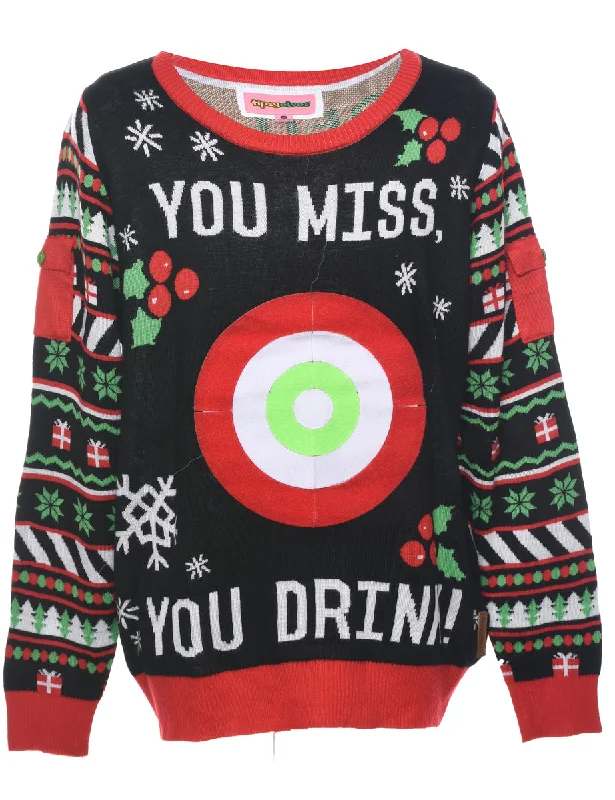 Nordic Print Christmas Jumper - XL Dapper Women's 1920S