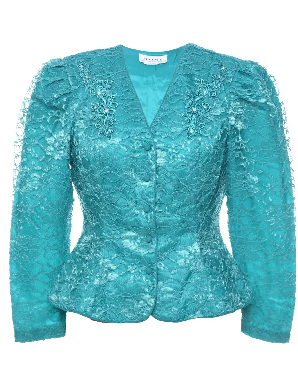 Floral Pattern Jacket - L Trendy Women's 