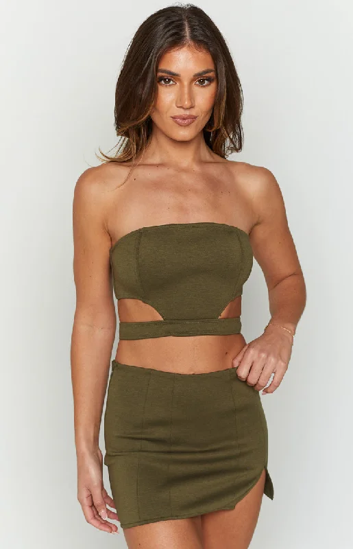 Emerson Green Strapless Crop Top Relaxed Women's 