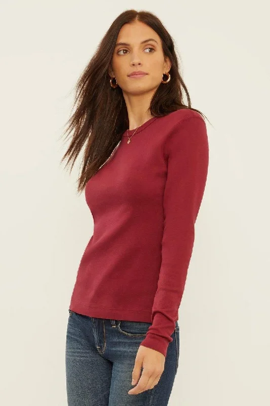 Three Dots Crewneck Long Sleeve Shirt (Bright) Hip Women's Urban