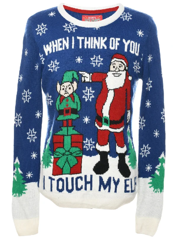 Santa Claus Christmas Jumper - M Elegant Women's 