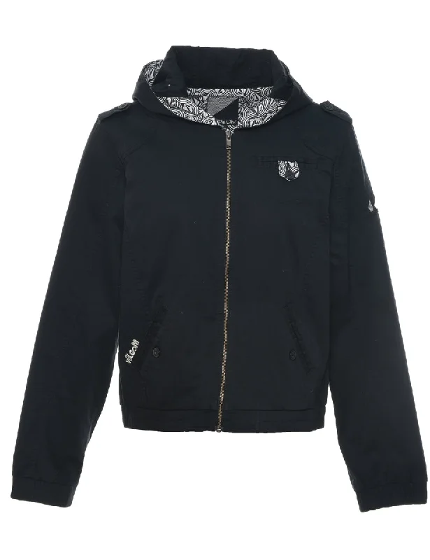 Hooded Black Jacket - M European