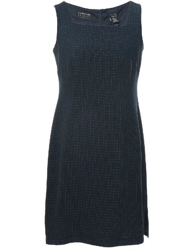 Pinstriped Navy Dress - M Tough Women's Military - inspired