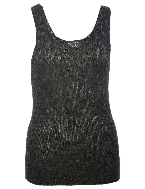 Lurex Thread Pattern Vest - M Traditional Women's Wool