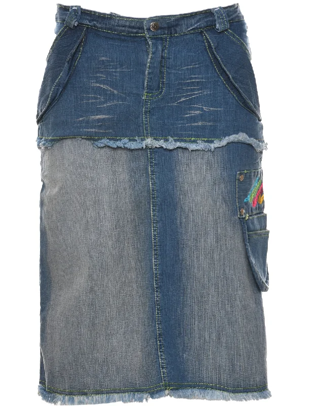 Pencil Shape Y2K Denim Skirt - M Preppy Women's College