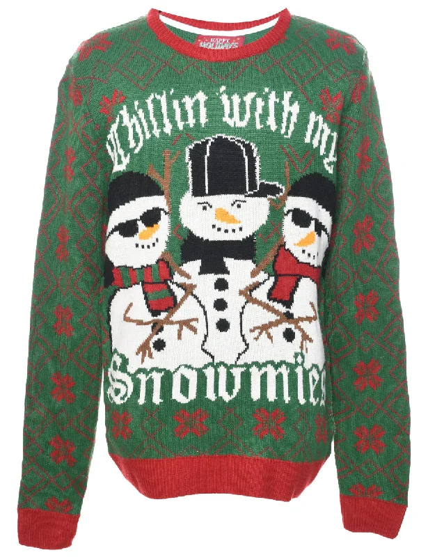 Snowman Christmas Jumper - L Contemporary 