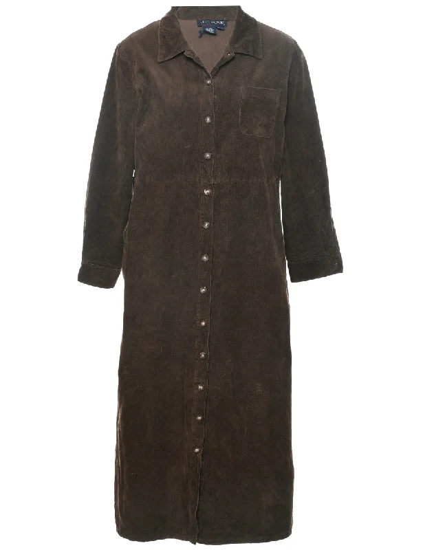 Corduroy Shirt Dress - L Elegant Women's 