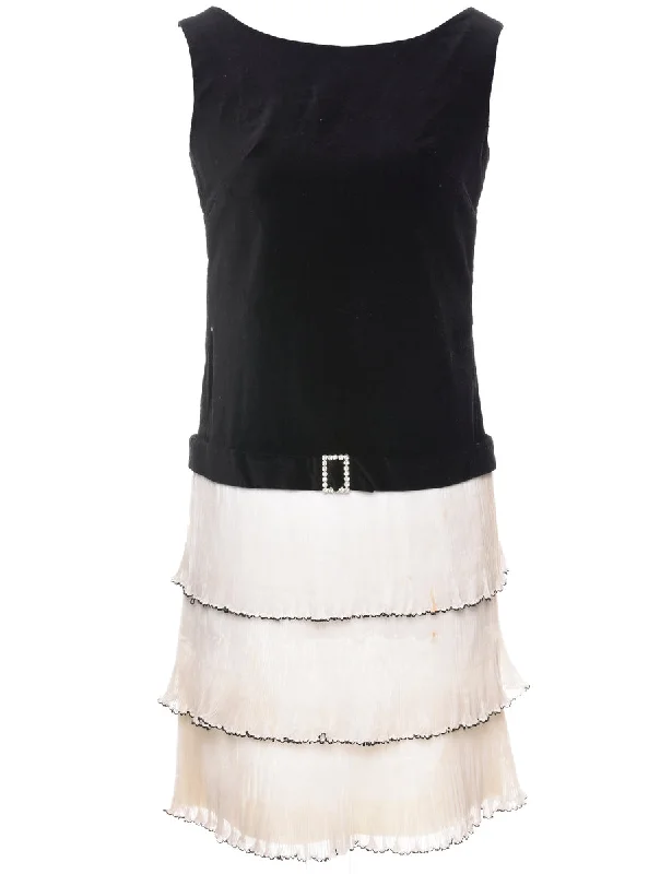 Tiered Skirt Black Evening Dress - M Sporty Women's Tennis