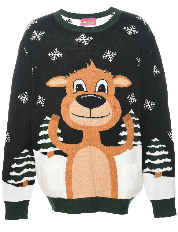Reindeer Christmas Jumper - XL Luxurious Women's High -  end