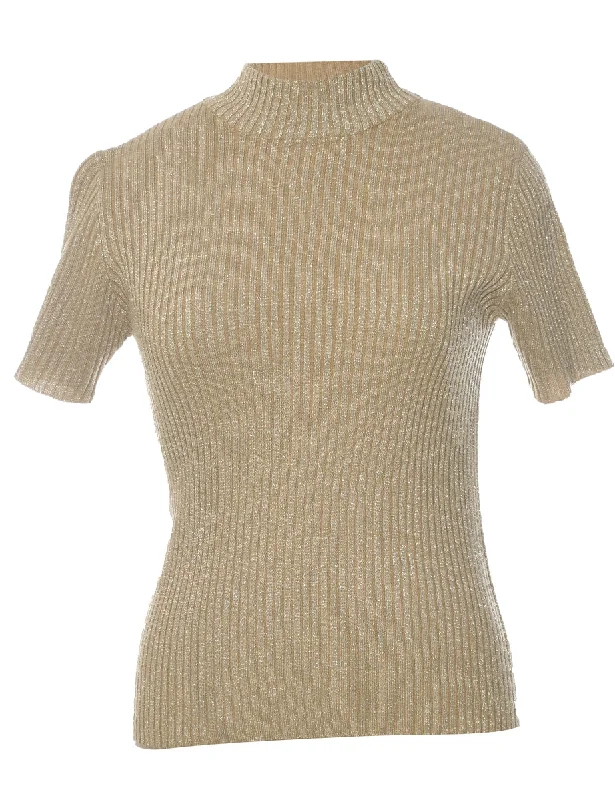 Braemar Lurex Thread Pattern Jumper - M Sophisticated Women's 