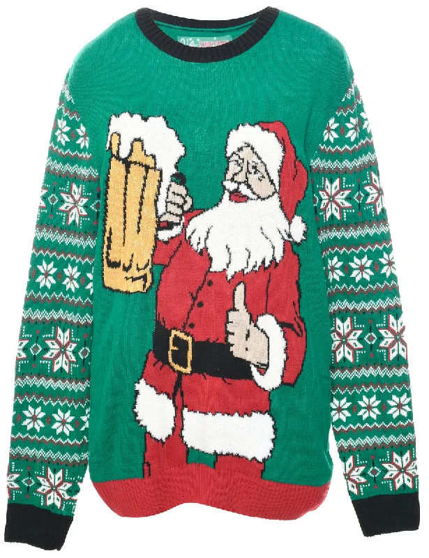 Santa Claus  Christmas Jumper - XL Athletic Women's 