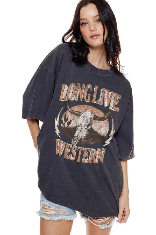 Longhorn Graphic Tee Minimalist Women's Casual