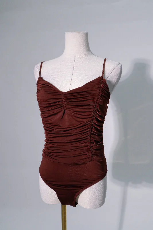 Brown stretch Bodysuit 49 Monochromatic Office Style