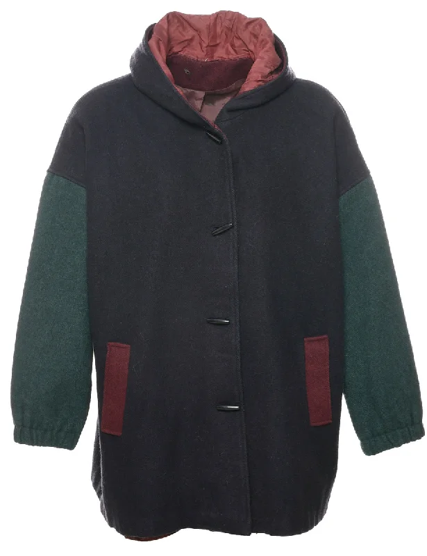 Hooded Wool Coat - XXL Scandinavian