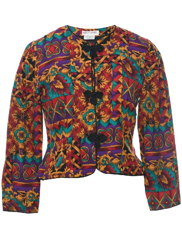 Silk Button Front Jacket - S British Gentlewoman Style