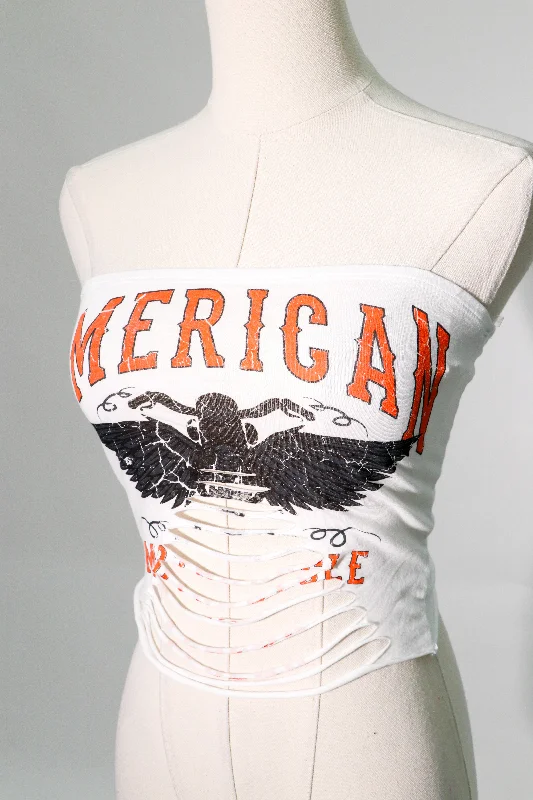 graphic strapless ripped (stretchy) top Refined Women's Classic 