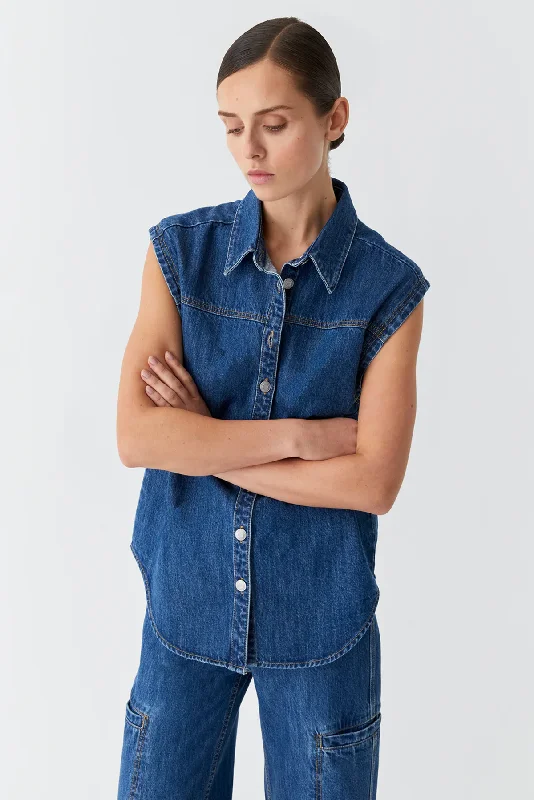 THEO DENIM VEST Cozy Women's Winter