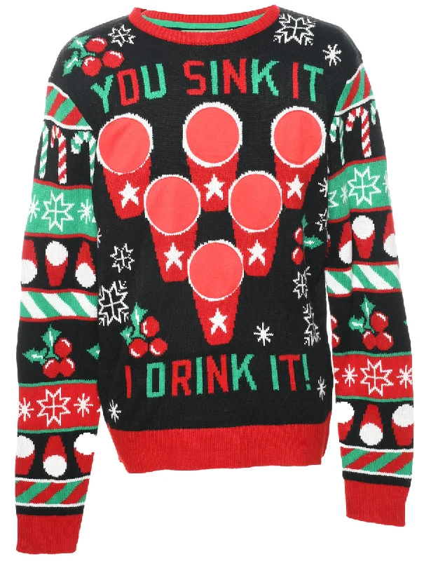 Nordic Print Christmas Jumper - L Scandinavian