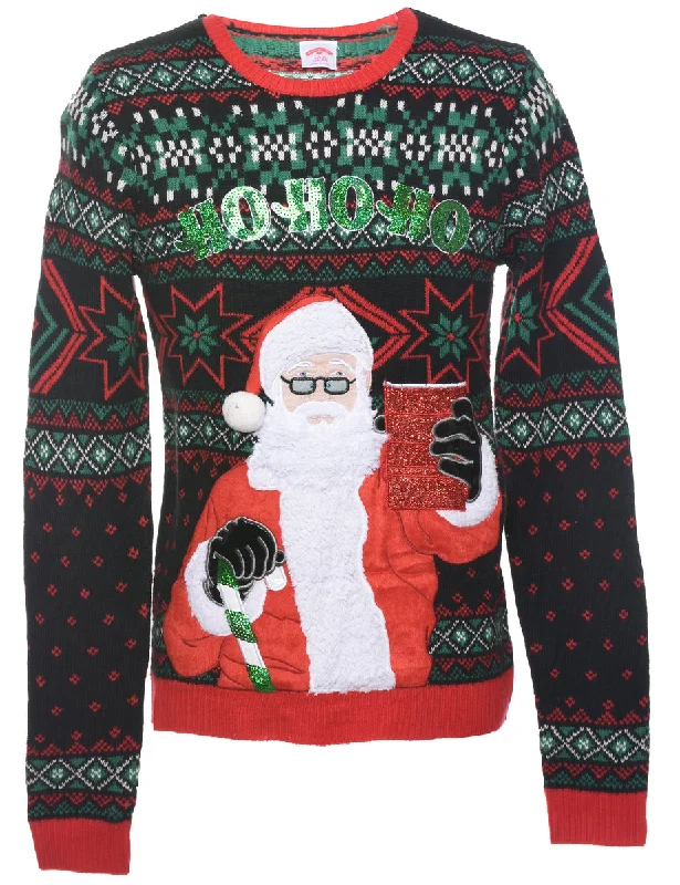 Santa Claus Christmas Jumper - S Hip Women's Urban