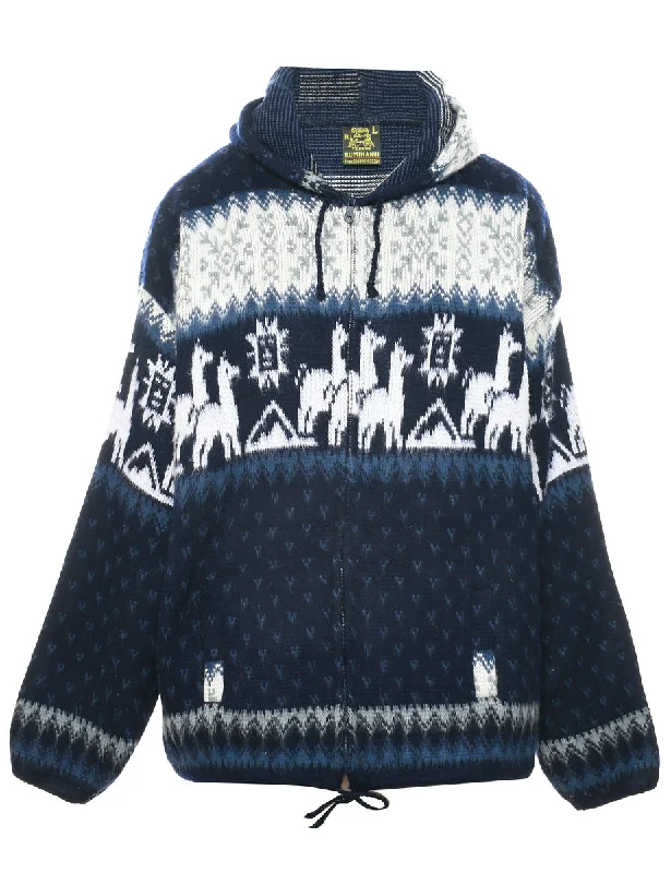 Nordic Navy Cardigan - L British Gentlewoman Style