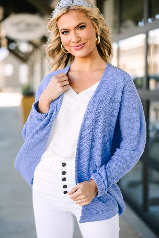 Call On Me Light Blue Cardigan Sophisticated Women's Tailored