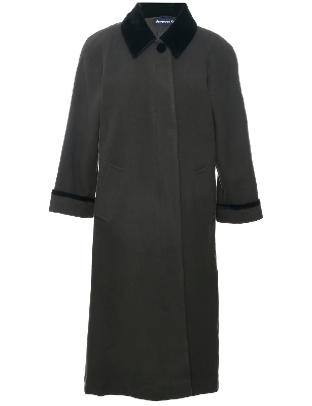 Single Breasted Wool Coat - L Traditional Women's Wool