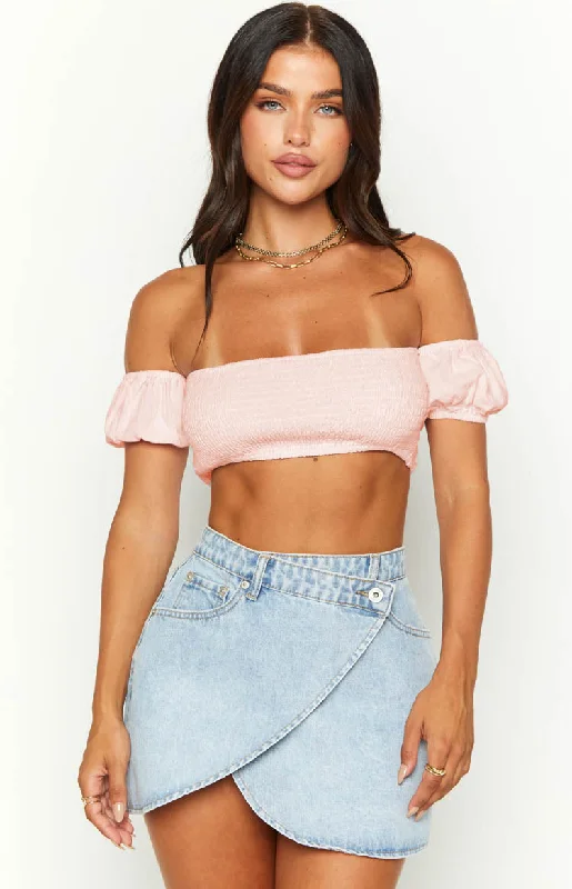 Molly Pink Crop Top Sharp Women's Italian