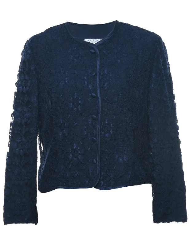 Lace Floral Pattern Jacket - L Artistic Women's Avant - 