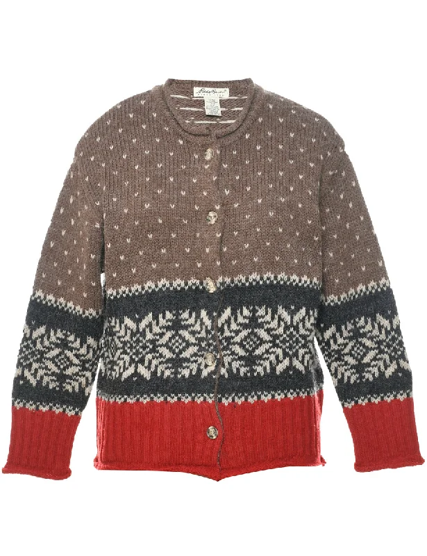 Eddie Bauer Cardigan - M Geometric