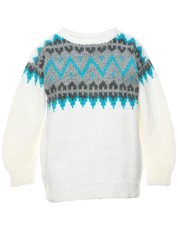 Nordic White Jumper - M Sustainable Organic