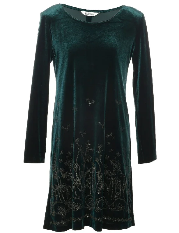 Velvet  Sparkly Finish Evening Dress - M Unique Women's Upcycled