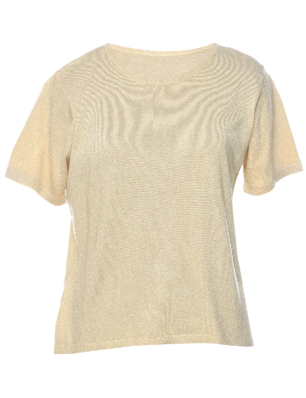 Lurex Thread Pattern Jumper - XL Vintage Women's 1970S 