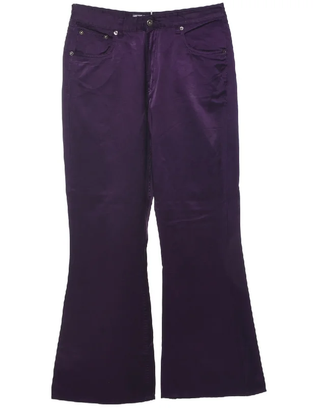 Flared Leg Y2K Trousers - W32 L31 Feminine Women's Soft 