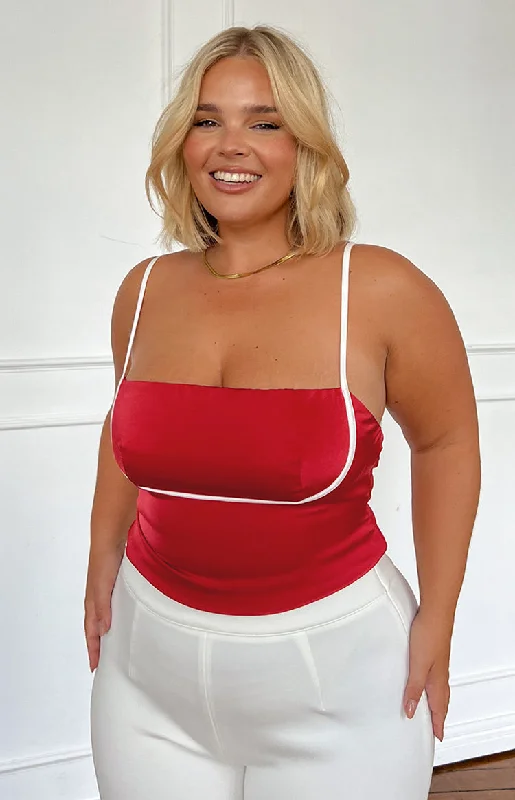 Tamra Red Low Back Top performance