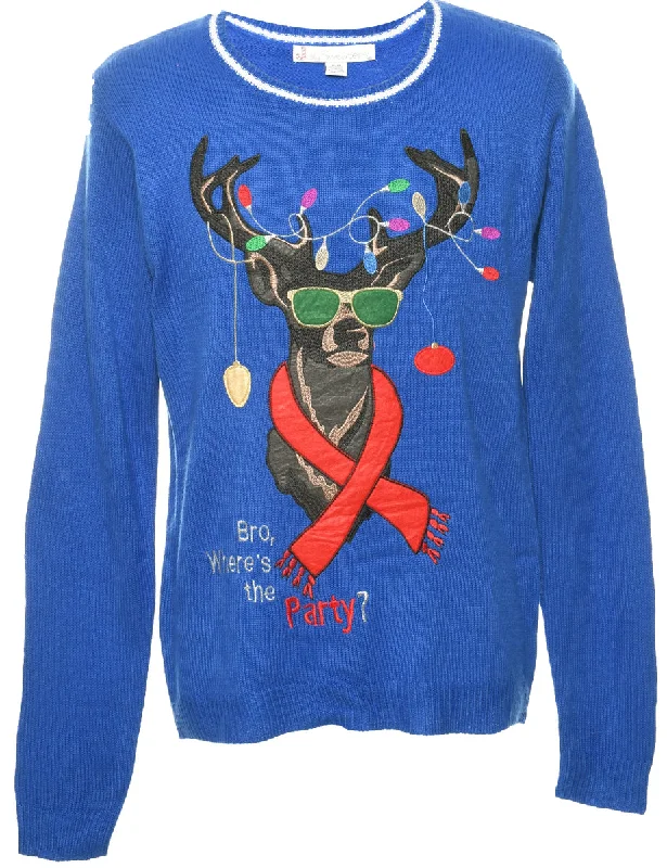 Reindeer Christmas Jumper - M Cool Women's Skate