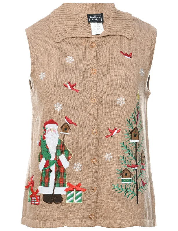 Santa Claus Christmas Vest - S Monochromatic All - in - one
